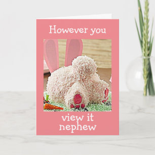 CARTES POUR FÊTES ANNUELLES BIG BUNNY BUTT EASTER SOUHAITANT "NEPHEW"