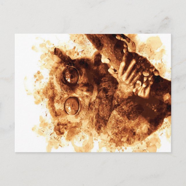 Cartes Pour Fêtes Annuelles Big Eyes Monkey Coffee Art_633c3e6ae98b6de43e0a6dc (Devant)