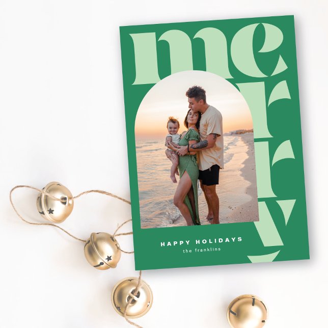 Cartes Pour Fêtes Annuelles Big Merry Modern Arch Photo (Créateur téléchargé)