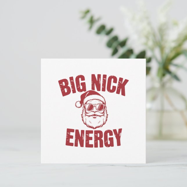 Cartes Pour Fêtes Annuelles Big Nick Énergie Drôle de Père Noël Blague de Noël (Debout devant)
