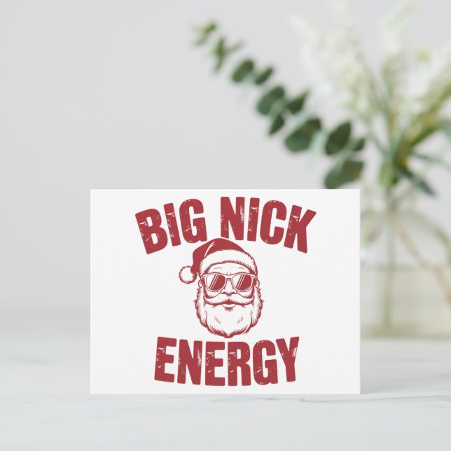 Cartes Pour Fêtes Annuelles Big Nick Energy Funny Père Noël Rude Christmas Jok (Debout devant)