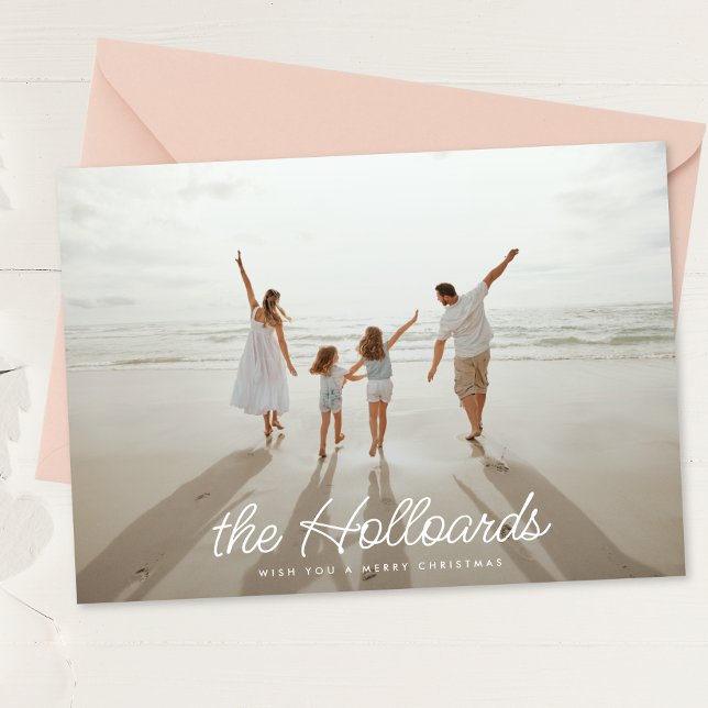 Cartes Pour Fêtes Annuelles Big Script Votre Nom Personnalisé Noël 5 Photo (Créateur téléchargé)