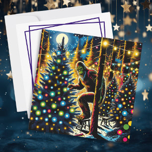 Cartes Pour Fêtes Annuelles Bigfoot de Noël drôle