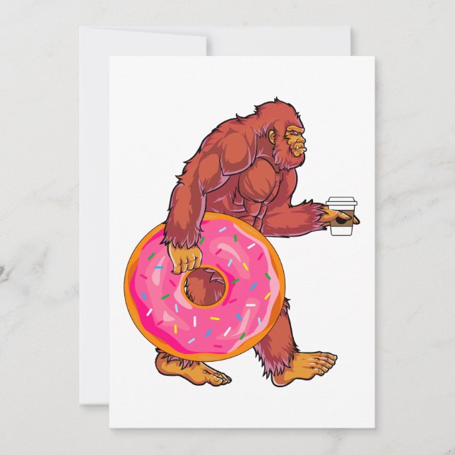 Cartes Pour Fêtes Annuelles Bigfoot drôle marcher avec la grande beigne et le  (Devant)
