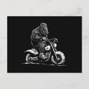 Cartes Pour Fêtes Annuelles Bigfoot équitation Un Vélo Moto Drôle Sasquatch M