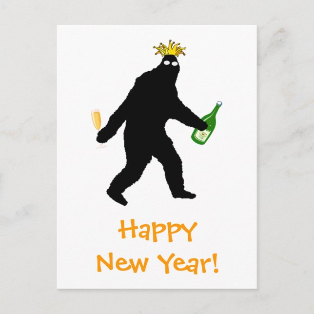 Cartes Pour Fêtes Annuelles Bigfoot Happy New Year ! (Devant)