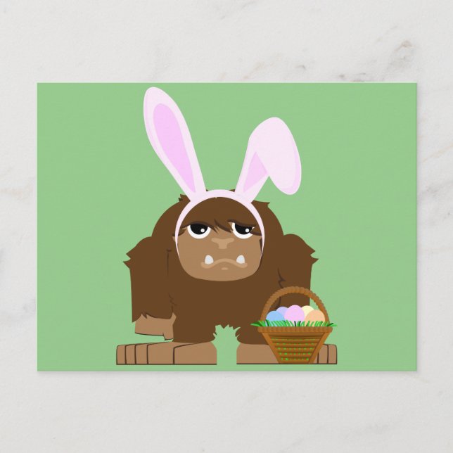 Cartes Pour Fêtes Annuelles Bigfoot Pâques mignon (Devant)