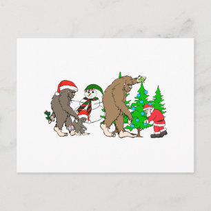 Cartes Pour Fêtes Annuelles Bigfoot Père Noël snowman