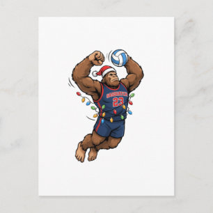 Cartes Pour Fêtes Annuelles Bigfoot Sasquatch Volleyball Noël Sport
