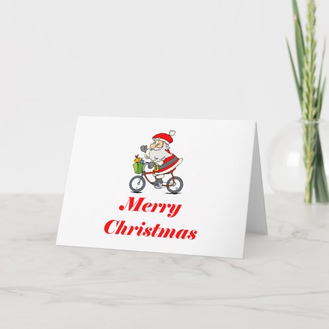 Cartes Pour Fêtes Annuelles BikeChick Père Noël (Devant)
