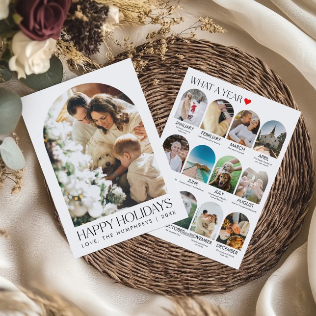 Cartes Pour Fêtes Annuelles Bilan annuel Collage photo de famille Arch (Créateur téléchargé)