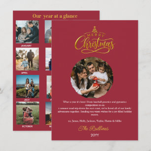 Cartes Pour Fêtes Annuelles Bilan de l'année à Noël Rouge