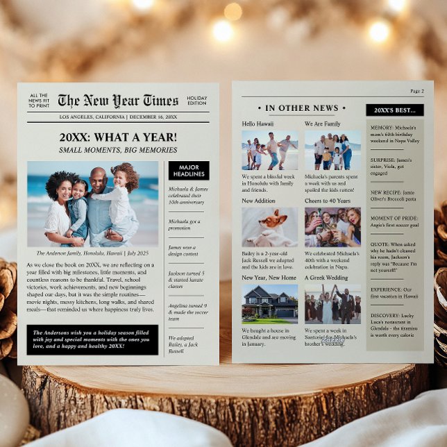 Cartes Pour Fêtes Annuelles Bilan de l'année Bonne Année Journal (Créateur téléchargé)