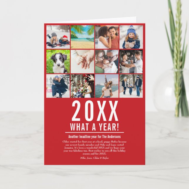 Cartes Pour Fêtes Annuelles Bilan de l'année Famille Actualités 12 Photo Quell (Devant)