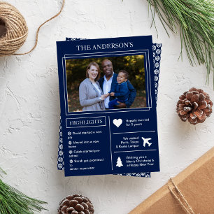 Cartes Pour Fêtes Annuelles Bilan de l'année   Infographie de Noël bleu