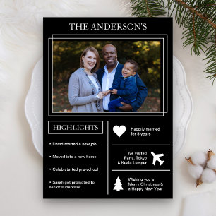 Cartes Pour Fêtes Annuelles Bilan de l'année   Infographie de Noël noir