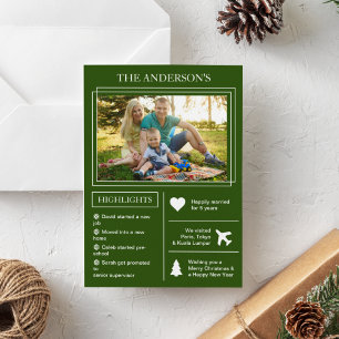 Cartes Pour Fêtes Annuelles Bilan de l'année   Infographie Noël vert