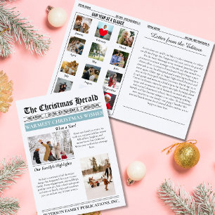 Cartes Pour Fêtes Annuelles Bilan de l'année Noël Journal Multi Photo