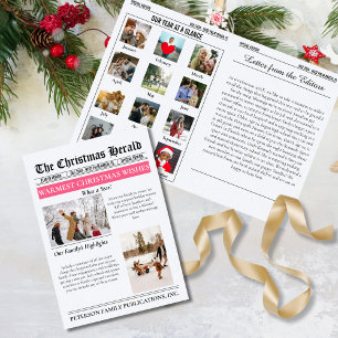 Cartes Pour Fêtes Annuelles Bilan de l'année Noël Journal Multi Photo