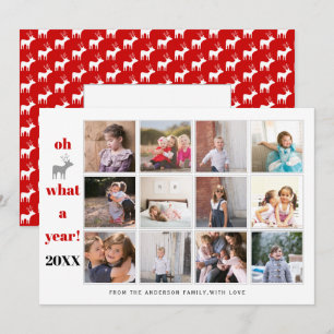 Cartes Pour Fêtes Annuelles Bilan de l'année Oh cerf quelle année photo rouge