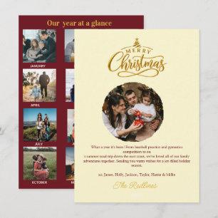 Cartes Pour Fêtes Annuelles Bilan de l'année, Quelle année Deep Wine Red