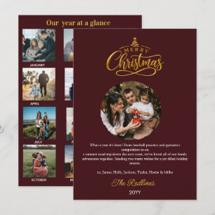 Cartes Pour Fêtes Annuelles Bilan de l'année, Quelle année Très Rouge foncé