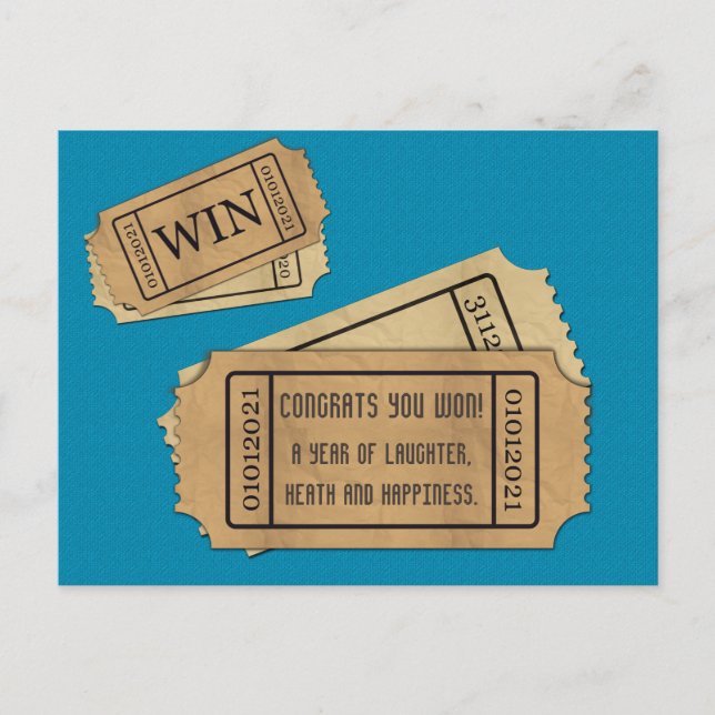 Cartes Pour Fêtes Annuelles billet gagnant pour 2021 (Devant)