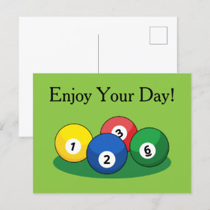 Cartes Pour Fêtes Annuelles Billiard Pool Snooker Balls Personnaliser