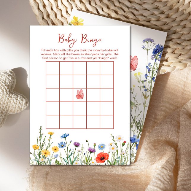 Cartes Pour Fêtes Annuelles Bingo bébé avec Baby shower de fleurs de printemps (Créateur téléchargé)