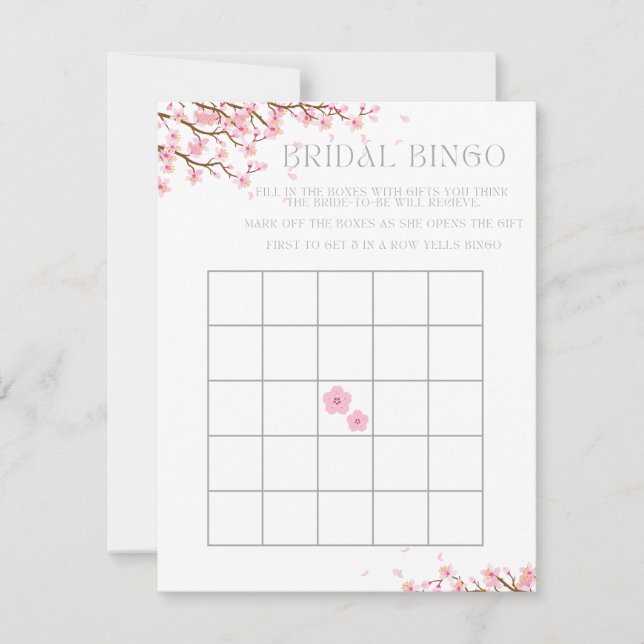 Cartes Pour Fêtes Annuelles Bingo pour la Fête des mariées de fleurs de cerisi (Devant)