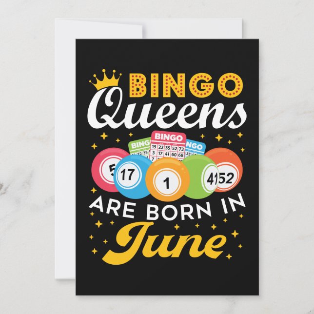 Cartes Pour Fêtes Annuelles Bingo Queens Are Born in Juin Anniversaire (Devant)