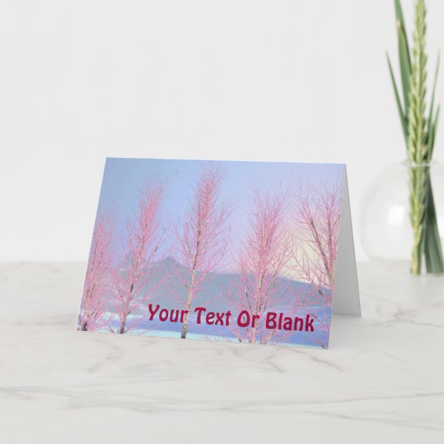 Cartes Pour Fêtes Annuelles Birch à la crème de framboise (Devant)