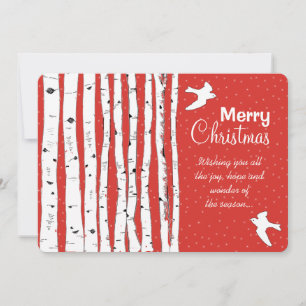 Cartes Pour Fêtes Annuelles Birch Trees Doses Paix pour tous Joyeux Noël