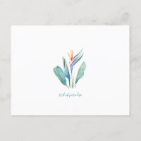 Bird of Paradise Tropical Watercolor Postcard