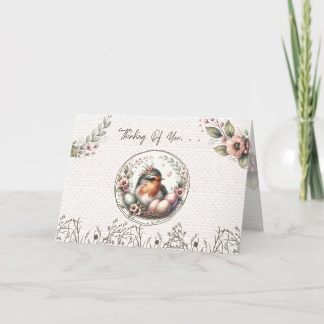 Cartes Pour Fêtes Annuelles Bird Spring Thinking Of You (Devant)
