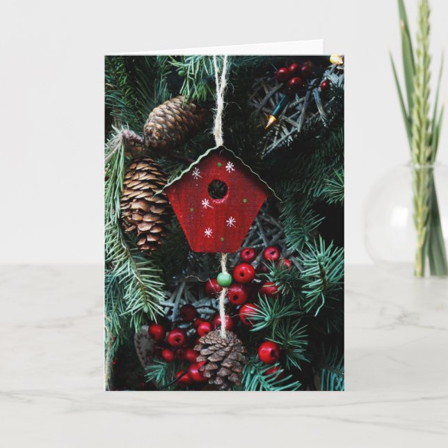 Cartes Pour Fêtes Annuelles Birdhouse Christmas (Devant)