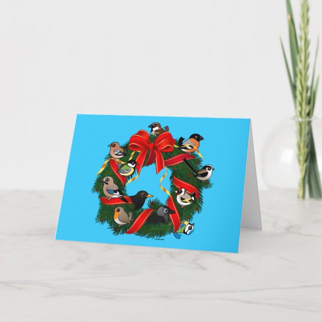 Cartes Pour Fêtes Annuelles Birdorable European Garden Bird Serre de Noël (Devant)