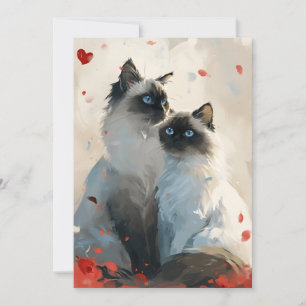 Cartes Pour Fêtes Annuelles Birman Cats Saint Valentin