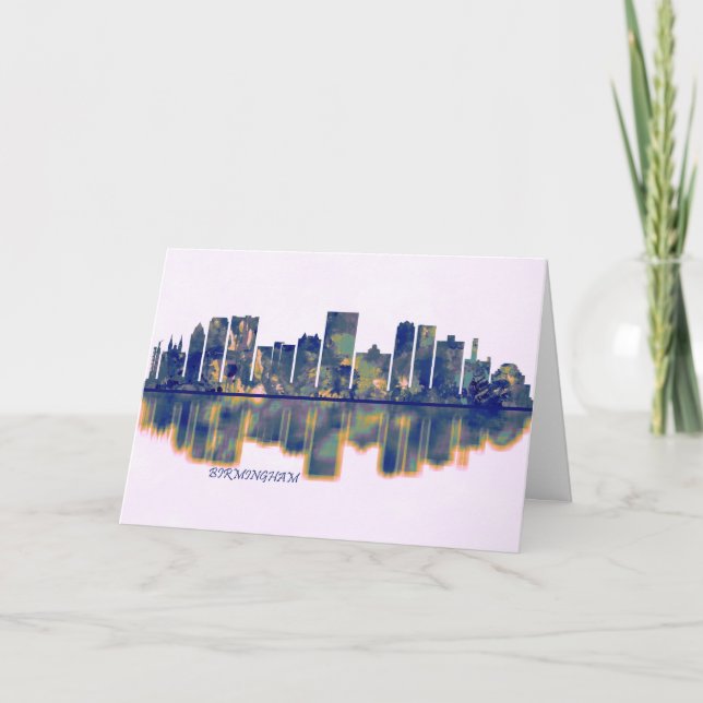 Cartes Pour Fêtes Annuelles Birmingham Skyline (Devant)