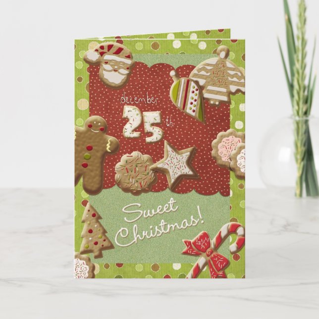 Cartes Pour Fêtes Annuelles Biscuits de Noël (Devant)