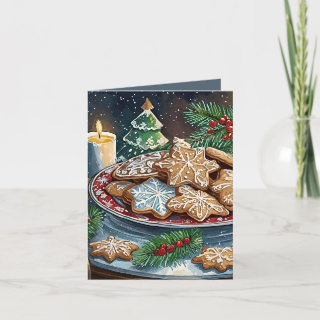 Cartes Pour Fêtes Annuelles Biscuits de Noël délicieux (Devant)