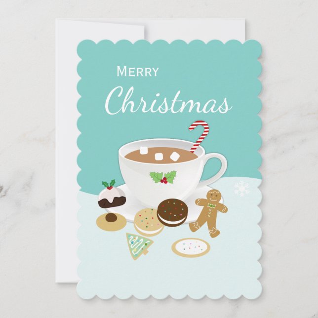 Cartes Pour Fêtes Annuelles Biscuits de Noël et chocolat chaud (Devant)