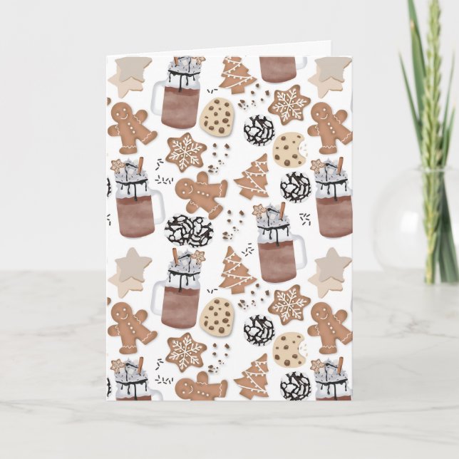 Cartes Pour Fêtes Annuelles Biscuits de Noël et gâteau de fête de fin d'année  (Devant)