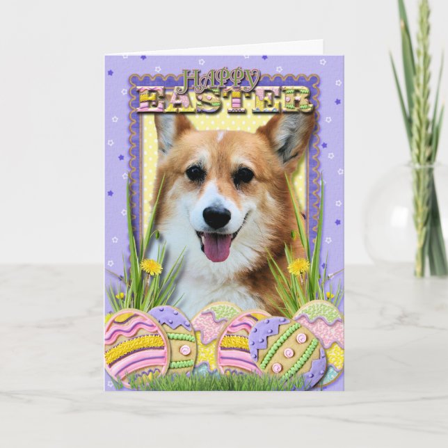 Cartes Pour Fêtes Annuelles Biscuits d'oeuf de pâques - corgi (Devant)