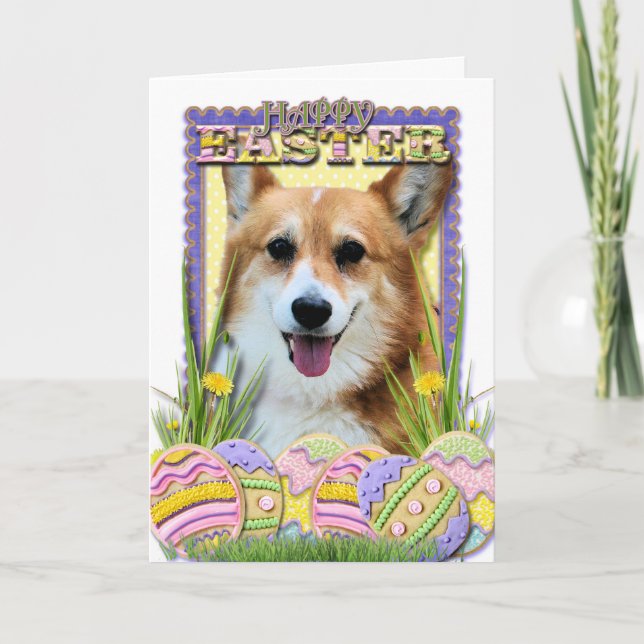 Cartes Pour Fêtes Annuelles Biscuits d'oeuf de pâques - corgi (Devant)