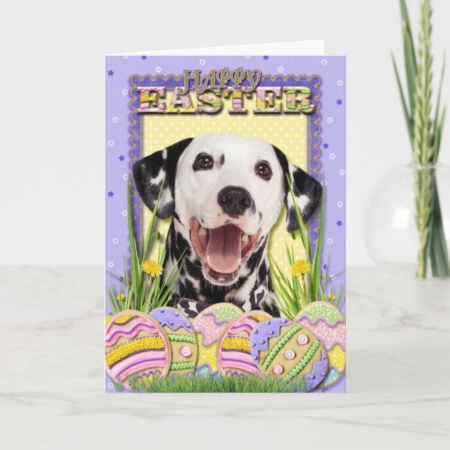 Cartes Pour Fêtes Annuelles Biscuits d'oeuf de pâques - Dalmate (Devant)
