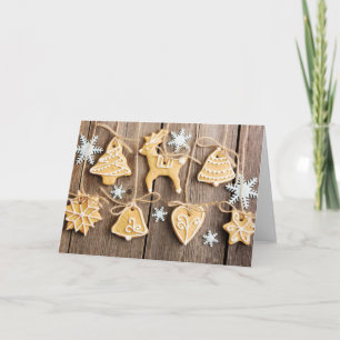 Cartes Pour Fêtes Annuelles Biscuits faits maison de pain d'épice de Noël