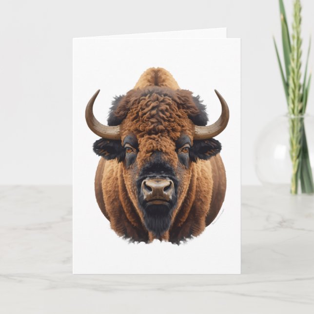 Cartes Pour Fêtes Annuelles Bison / Buffalo (Devant)