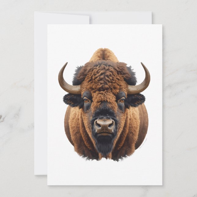 Cartes Pour Fêtes Annuelles Bison / Buffle (Devant)