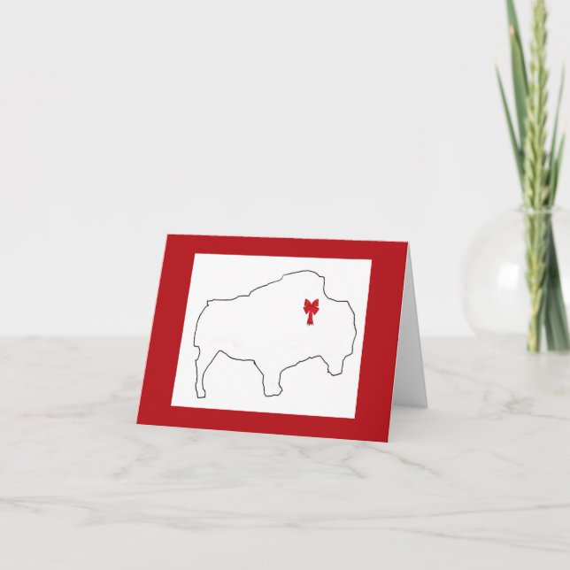 Cartes Pour Fêtes Annuelles Bison et Nœud (Devant)